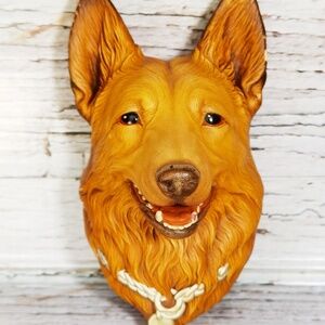 Vintage Bossons Alsatian Dog Head, German Shepherd Congleton Bossons Dogs